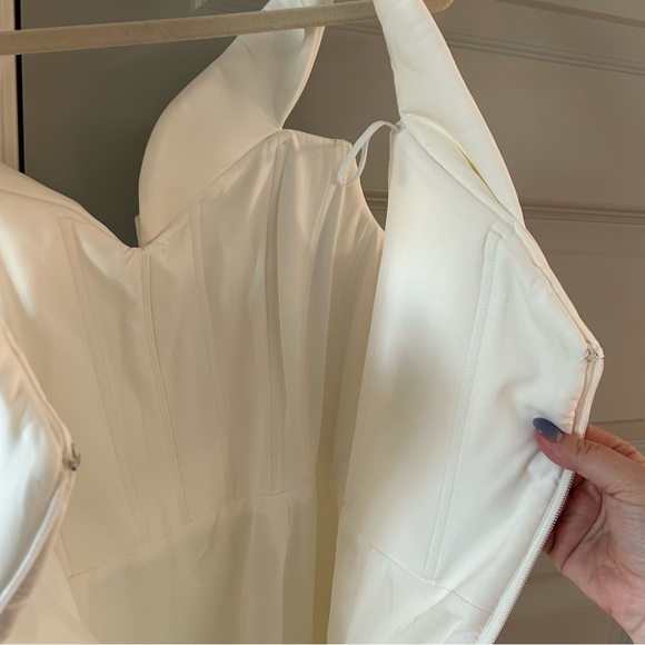 NWT Rachel Gilbert Matteo Midi Dress Gown Off Shoulder Bridal Wedding White - Picture 13 of 15